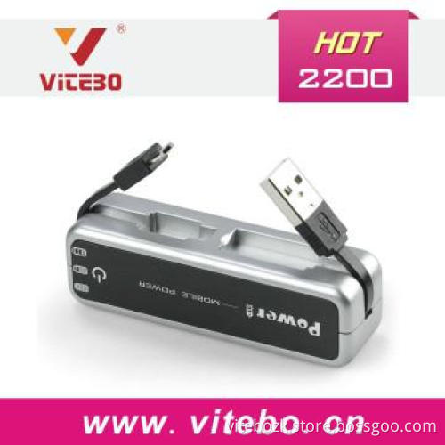 2200mAh Built-in Micro USB Cable Power Bank gift